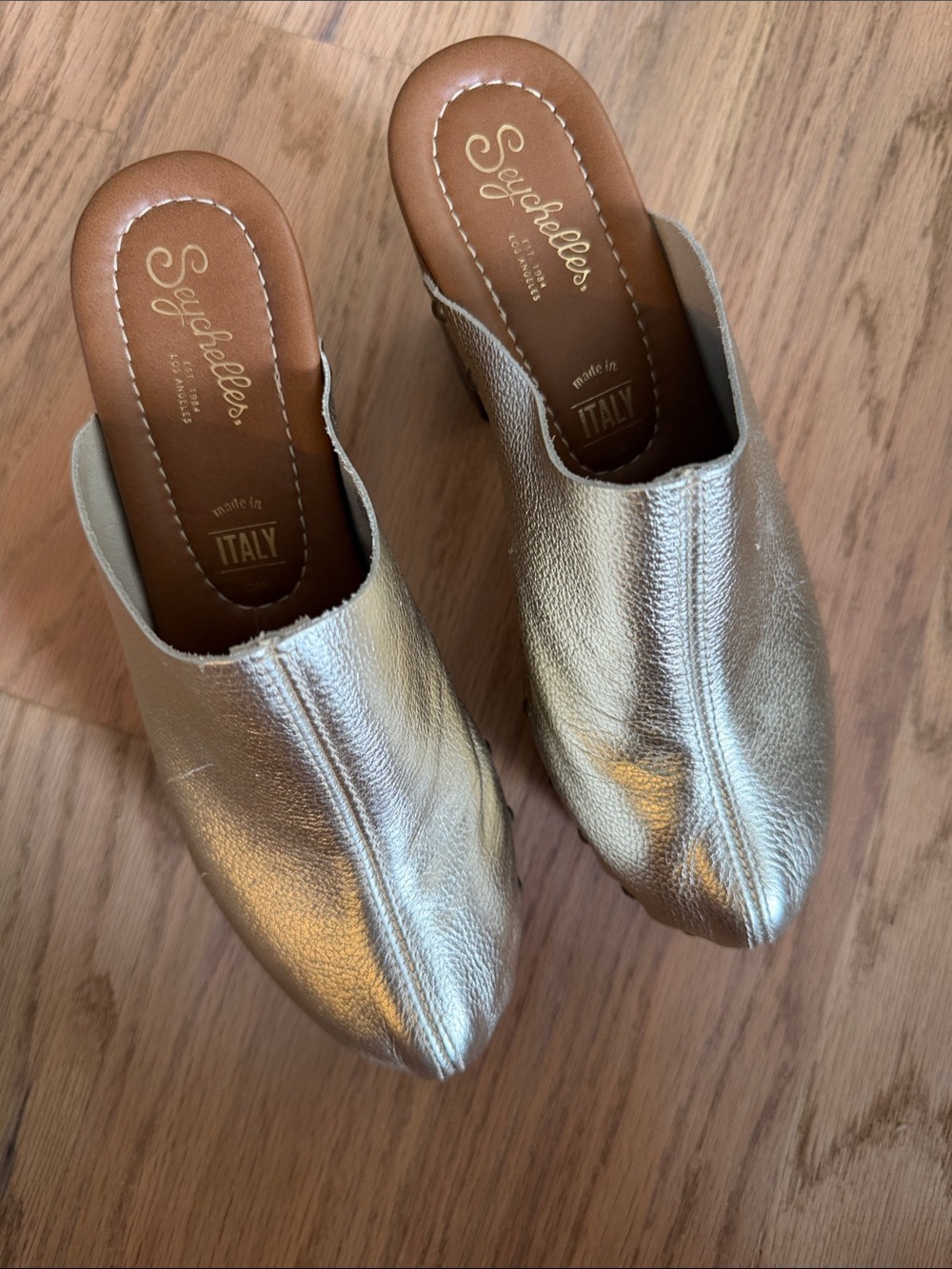 Seychelles Gold Metallic Slip-On Mules